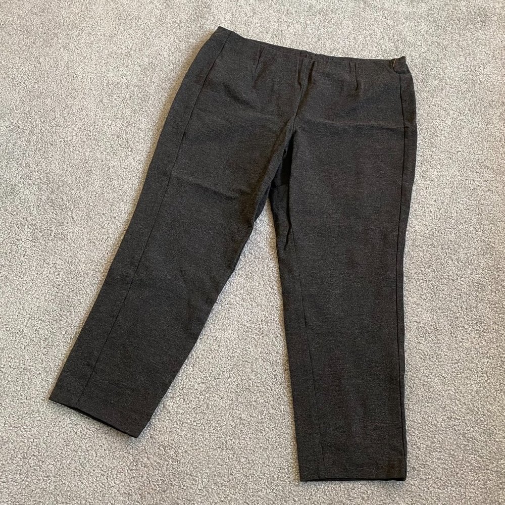 - J. Jill Ponte Leggings Soft Stretchy Slim Leg Dark Gray Cropped LARGE  - Q1698